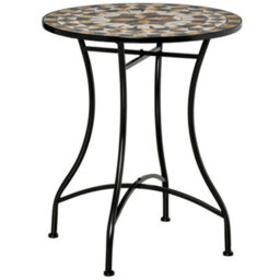 Wyld Haus Nabaha 60Cm Grey Mosaic Ceramic Outdoor Bistro Table With Powder-Coated Metal Frame - thumbnail 2