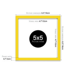 5X5 Yellow Picture Frame (12.7 X 12.7Cm) Poster, Photo, Artwork, Gallery Wall Or Print - thumbnail 3