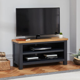 The Furniture Market Cotswold Charcoal Grey Painted Small Tv Unit Up To 50 Tv Size