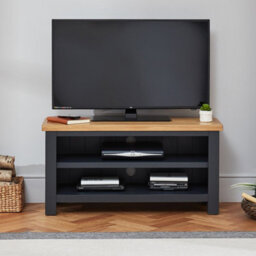 The Furniture Market Cotswold Charcoal Grey Painted Small Tv Unit Up To 50 Tv Size - thumbnail 2