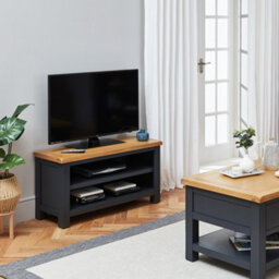 The Furniture Market Cotswold Charcoal Grey Painted Small Tv Unit Up To 50 Tv Size - thumbnail 3