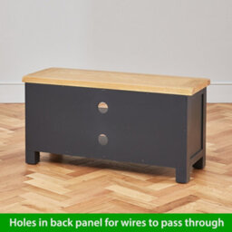 The Furniture Market Cotswold Charcoal Grey Painted Small Tv Unit Up To 50 Tv Size - thumbnail 6