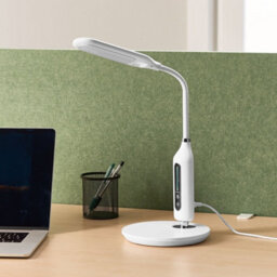 Beliani Desk Lamp White With Adjustable Arm, Dimmer And Colour Temperature Control - thumbnail 1