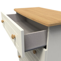 Lancaster 4 Drawer Chest In Cream & Oak (Ready Assembled) - thumbnail 5