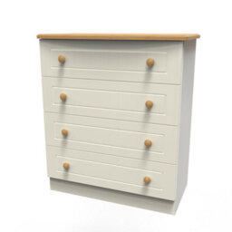 Lancaster 4 Drawer Chest In Cream & Oak (Ready Assembled) - thumbnail 3