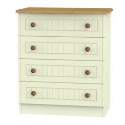 Lancaster 4 Drawer Chest In Cream & Oak (Ready Assembled) - thumbnail 6
