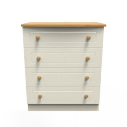 Lancaster 4 Drawer Chest In Cream & Oak (Ready Assembled) - thumbnail 1