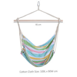Outsunny Garden Hammock Chair Yard Hanging Rope Cotton Cloth W/ Ropes Green - thumbnail 3