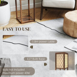 Homcom Modern Floor Lamp Light With 3 Shelves Fabric Lampshade, Rustic Brown - thumbnail 7