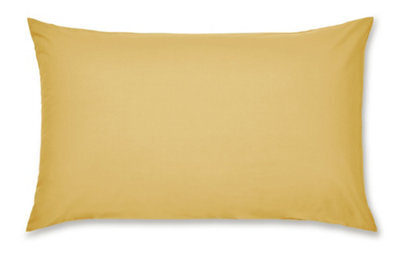 Catherine Lansfield Pillowcases Easy Iron Percale Standard 50X75Cm Pack Of 2 Pillow Cases With Envelope Closure Ochre - image 1