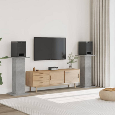 Walplus Speaker Stands 2 Pcs Concrete Grey 30X30X95 Cm Engineered Wood - image 1