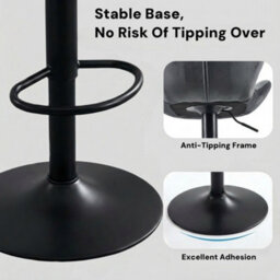 Alivio Modern Faux Velvet Adjustable Bar Stool (Set Of 2, Velvet Dark Grey) - thumbnail 6