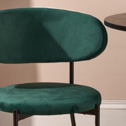 Ohs Matte Velvet Accent Dining Chair Padded Seat With Metal Legs - thumbnail 2