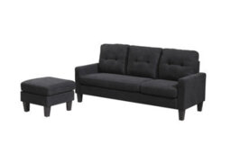 Kosy Koala Corner Sofa Fabric Sectional Sofa With Ottoman L-Shaped Black Sofa Couch Reversible 3-Seater - thumbnail 3