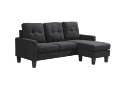 Kosy Koala Corner Sofa Fabric Sectional Sofa With Ottoman L-Shaped Black Sofa Couch Reversible 3-Seater - thumbnail 1