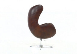 Aviator Retro Swivel Egg Armchair Vintage Brown Real Distressed Leather - thumbnail 5