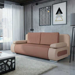 Emma Sofa Bed With Sleeping Function Built In Storage Compartment Comfortable Upholstered Sofa With Cushions Pink And Light Pink - thumbnail 2