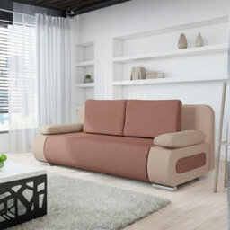 Emma Sofa Bed With Sleeping Function Built In Storage Compartment Comfortable Upholstered Sofa With Cushions Pink And Light Pink - thumbnail 1
