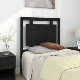 Berkfield Bed Headboard Black 80.5X4X100 Cm Solid Pine Wood - thumbnail 1