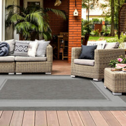 Homeart Outdoor Rugs Easy Cleaning Area Rugs For Balcony,garden,picnic,uv Weather Resistant  D.grey Cream,140X200-Mc - thumbnail 4