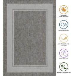 Homeart Outdoor Rugs Easy Cleaning Area Rugs For Balcony,garden,picnic,uv Weather Resistant  D.grey Cream,140X200-Mc - thumbnail 5