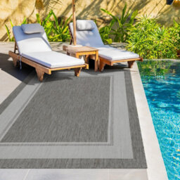 Homeart Outdoor Rugs Easy Cleaning Area Rugs For Balcony,garden,picnic,uv Weather Resistant  D.grey Cream,140X200-Mc - thumbnail 2