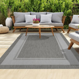 Homeart Outdoor Rugs Easy Cleaning Area Rugs For Balcony,garden,picnic,uv Weather Resistant  D.grey Cream,140X200-Mc