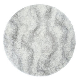 Livabliss Round Cloudy Shaggy-Solid Color Ivory Grey Plush Soft Pile Living Bedroom Rug 120 X 120 Cm Easy Care, Non Shedding - thumbnail 1