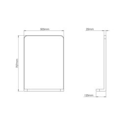 Sensio Elm Matt Black Rectangular Wall-Mounted Bathroom & Wc Mirror (H)70Cm (W)50Cm - thumbnail 3