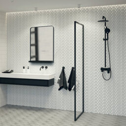 Sensio Elm Matt Black Rectangular Wall-Mounted Bathroom & Wc Mirror (H)70Cm (W)50Cm - thumbnail 1