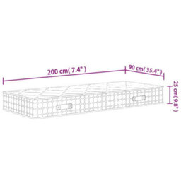 Vidaxl Pocket Spring Mattress Medium Firm 90X200 Cm - thumbnail 3