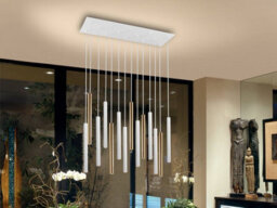 Luminosa Lighting Luminosa Varas Integrated Led 14 Light Cluster Drop Bar Ceiling Pendant Matt White, Gold - Uk Stock - thumbnail 1