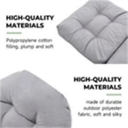 Light Grey-110 Outdoor Chair Seat Pads High-Back Rocking Chair Cushion Waterproof Patio Cushion - thumbnail 6
