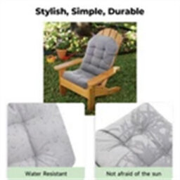 Light Grey-110 Outdoor Chair Seat Pads High-Back Rocking Chair Cushion Waterproof Patio Cushion - thumbnail 5