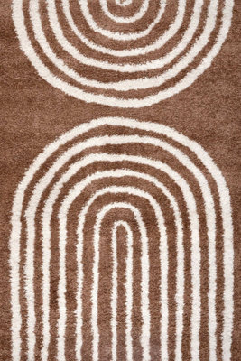 The Rugs Moodi Shaggy Terra Tawny Rug Runner Scandinavian Thick High Pile For Living Rooms, Bedrooms, Hallways, Kitchens - image 1