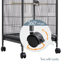 Yaheetech Black Open-Top Bird Cage With Rolling Stand - thumbnail 8