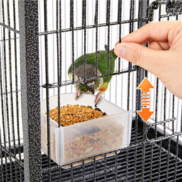 Yaheetech Black Open-Top Bird Cage With Rolling Stand - thumbnail 6