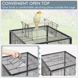 Yaheetech Black Open-Top Bird Cage With Rolling Stand - thumbnail 7