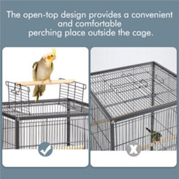 Yaheetech Black Open-Top Bird Cage With Rolling Stand - thumbnail 4
