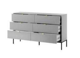 Arte Stylish Nova Chest Of Drawers H830mm W1540mm D390mm In Grey Matt - Versatile Elegance - thumbnail 3
