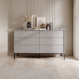 Arte Stylish Nova Chest Of Drawers H830mm W1540mm D390mm In Grey Matt - Versatile Elegance - thumbnail 4