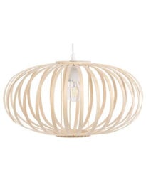 Beliani Bamboo Pendant Lamp Oval Shade - Light Brown, W50 X D50 X H120Cm - thumbnail 2