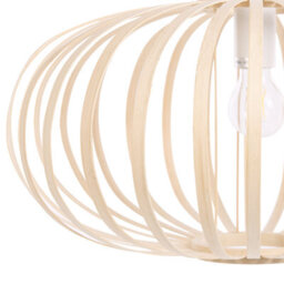 Beliani Bamboo Pendant Lamp Oval Shade - Light Brown, W50 X D50 X H120Cm - thumbnail 5