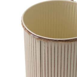 Cream White Set Of 3 Metal Planters Flower Pots With Jute Rope Rustic Vase Home Table Decor - thumbnail 3