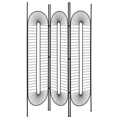 Beliani 3 Panel Room Divider Noale Black 135 Cm 170 Cm - image 1