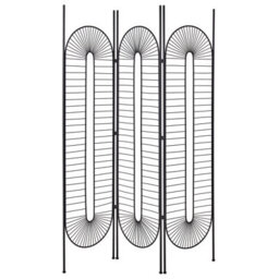 Beliani 3 Panel Room Divider Noale Black 135 Cm 170 Cm - thumbnail 1