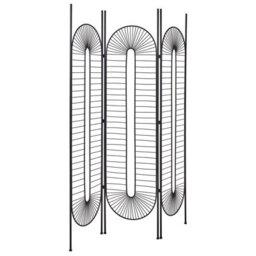 Beliani 3 Panel Room Divider Noale Black 135 Cm 170 Cm - thumbnail 4