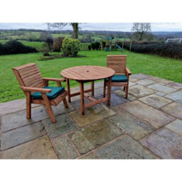 Churnet Valley Garden Furniture Ltd Valley 2 Seat Round Set 2Xc - Timber - L113 X W220 X H95 Cm - Minimal Assembly Required - Set Of Waterproof Cushions Included - thumbnail 2