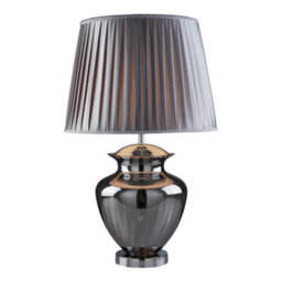 Lighting Collection Elina Table Lamp - Chrome, Smoked Glass & Pewter Shade - thumbnail 2