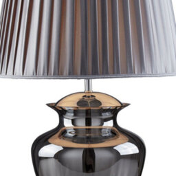 Lighting Collection Elina Table Lamp - Chrome, Smoked Glass & Pewter Shade - thumbnail 4